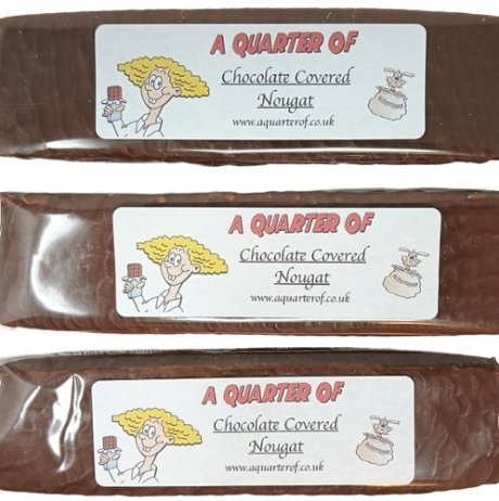 Chocolate Covered Pink & White Nougat Bar 70g Chocolate Covered Pink & White Nougat Bar 70g